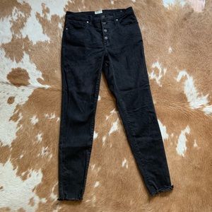 MADWELL BUTTON UP HIGH RISE RAW HEM SKINNY JEAN